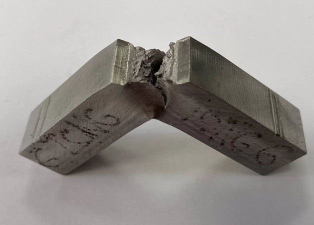 Metal sample after impact