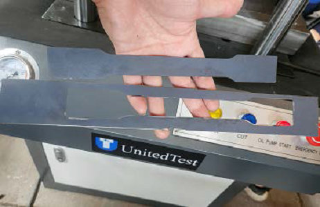 Flat tensile test specimen preparation machine