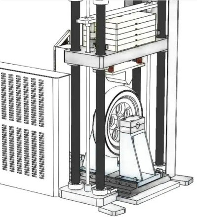 Radial double hammer impact test machine