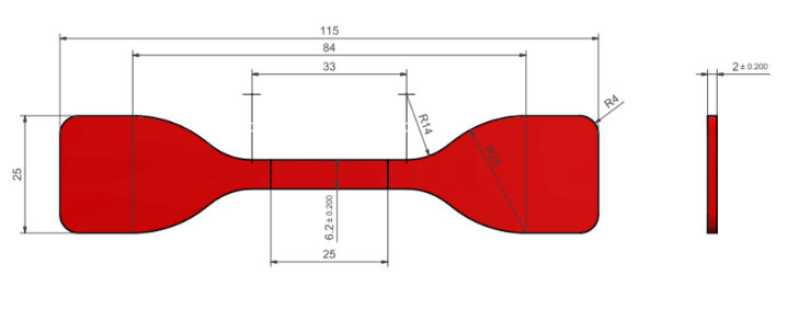 ISO 37 Tensile Test on Rubber, vulcanized or thermoplastic