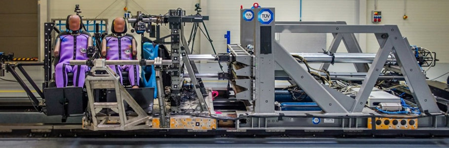 Universal Testing Bench for automobile seats, seat anchorage points, and head restraints strength