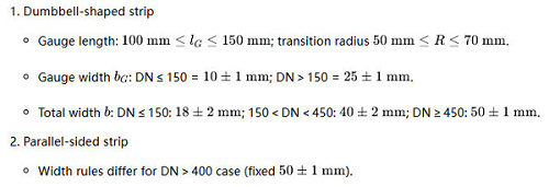 EN 1393 GRP pipes Initial longitudinal tensile test